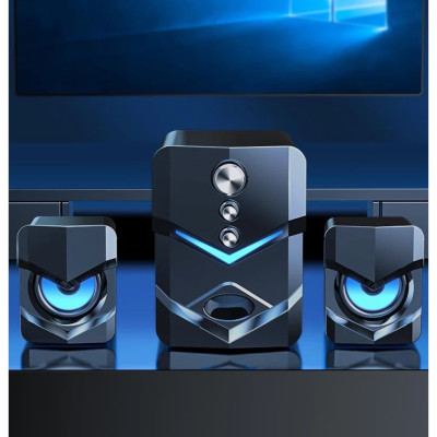 Bộ 3 Loa Máy Tính D222 Có Đèn LED, Âm Thanh 9D Chất Lượng Tốt, Nghe Nhạc Hay -  Hàng Nhập Khẩu