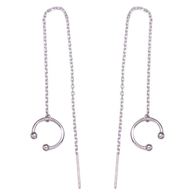 Đôi bông tai kẹp sụn chữ C dáng dài sang xịn thanh lịch