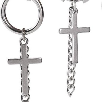 Bông tai khuyên tai nam chữ thập dài KPOP chất lừ 1 chiếc