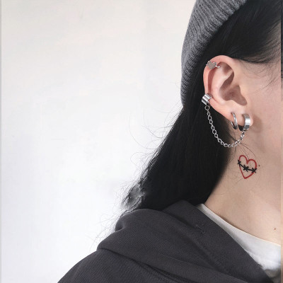 Bông tai unisex tích hợp xỏ lỗ- kẹp xương phá cách hiện đại