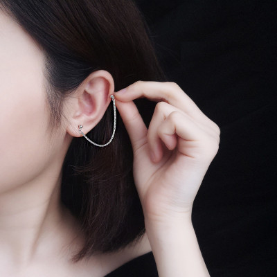 Đôi bông tai unisex xích đơn gai ấu basic