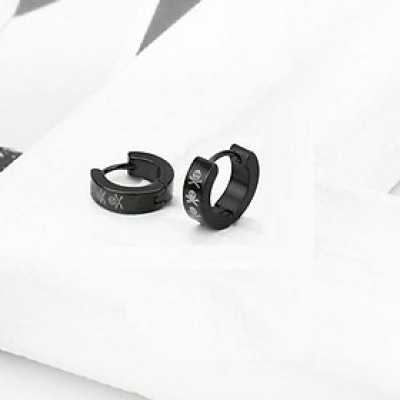 Bộ 2 bông tai nam titant hình 3 đầu lâu