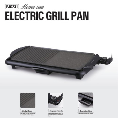 Bếp nướng điện LocknLock Electric Grill EJG231, Hàng chính hãng, bề mặt chống dính, 5 mức nhiệt - JoyMall