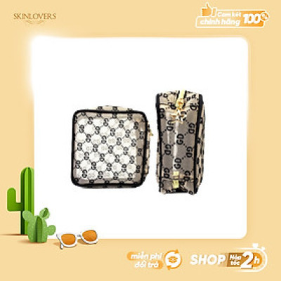 Túi đựng mỹ phẩm cao cấp họa tiết hiện đại Care4u 13.5x6x13.5 cm