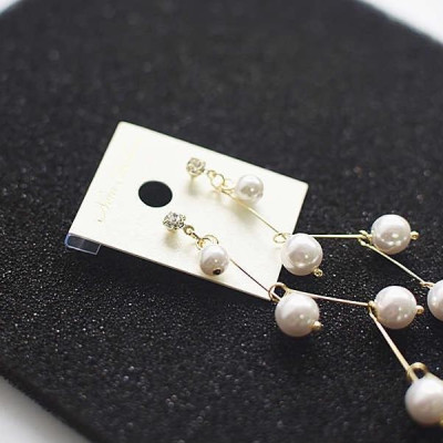 Bông tai nữ ngọc trai ziczac 