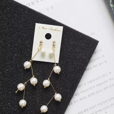 Bông tai nữ ngọc trai ziczac 