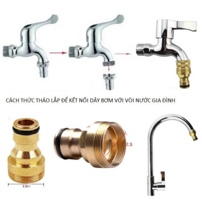 Bộ dây vòi xịt nước rửa xe, tưới cây . tăng áp 3 lần, loại 15m 206701-2 đầu đồng,cút+ tặng đai