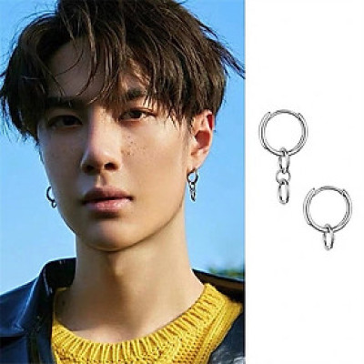 Bông tai nam nữ hot hit bắt trend xu thế thời trang bất đối xứng Hàn Quốc