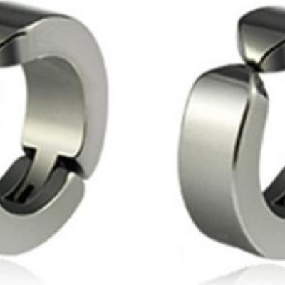 Bông Tai Nam Khoen Tròn Loại Kẹp Ko Cần Bấm Lỗ Tai Chất Liệu Thép Titan Ko Rỉ Ko Dị Ứng TT 0851 - 1 Cặp