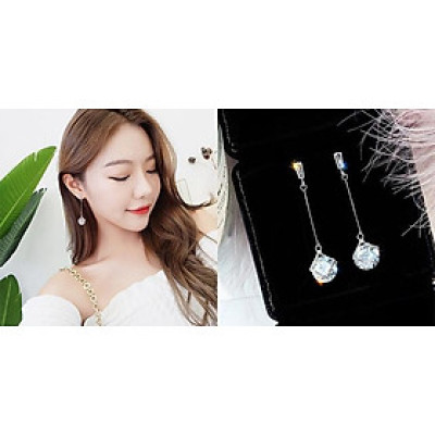 Bông tai dài đá pha lê