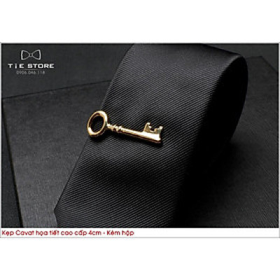 Kẹp cà vạt nam bản nhỏ ( 5cm), Kẹp Cavat hình họa tiết chìa khóa cao cấp - tặng kèm hộp nhỏ