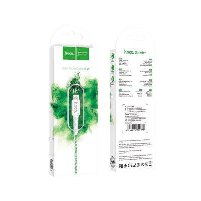 Cáp sạc nhanh 2.4A Hoco DU01 kết nối Micro truyền data nhanh chóng cho Android dài 1M - Hàng chính hãng