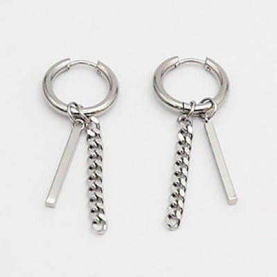 Bông tai nam mix thanh xích dài unisex cá tính 1 chiếc