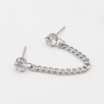 Bông tai nam nữ xích đính mắt đá bí ẩn cuốn hút