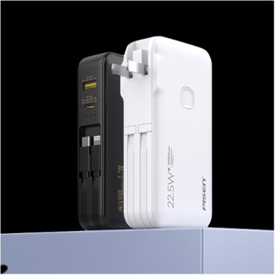 Pin sạc dự phòng PISEN QUICK High Power Box 10.000mAh 22.5W (Sạc cùng lúc 4 thiết bị) Điện bá đạo 9 (TS-D312) - Black - Hàng Chính Hãng