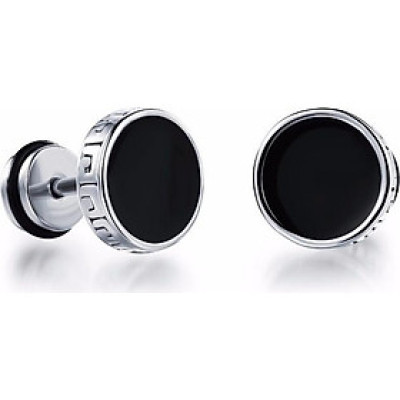 Bông Tai Nam Hình Tròn Màu Đen Chất Liệu Thép Titan Không Đen Không Dị Ứng TT 0689 - 1 cặp