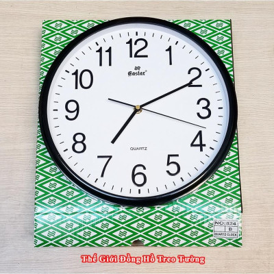 Đồng Hồ Treo Tường EASTAR Cao Cấp Tròn – Số Dập Nổi Máy KIM TRÔI – Bảo Hành 2 Năm – Tặng Pin Maxell
