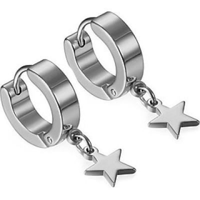 Bông tai nam khoen titant ngôi sao - 2 chiếc