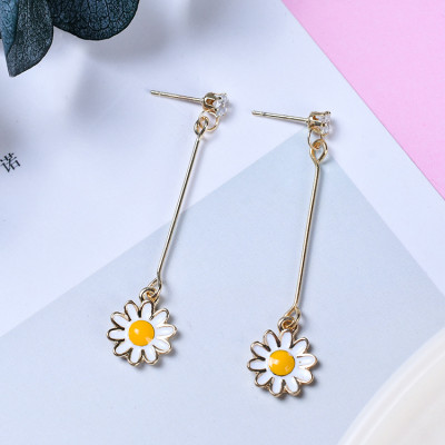 Bông tai nữ hoa cúc họa mi dáng dài dễ thương