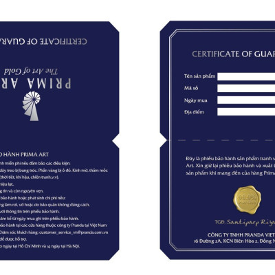 Tranh Vàng 24K PRIMA ART - Tùng Hạc Diên Niên - Kích thước 18 x 20 cm - CGS-0150-51