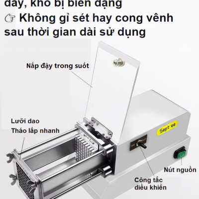 Máy cắt khoai tây, khoai lang và các loại củ kiểu Pháp - Chuyên nghiệp. Thương hiệu Mỹ cao cấp Septree - T1000. HÀNG CHÍNH HÃNG