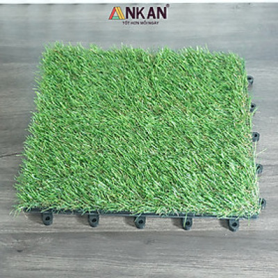 Vỉ Cỏ Nhân Tạo Thương Hiệu ANKAN, Kết Hợp Với Vỉ Gỗ Lót Sàn Để Lót Ban Công, Sân Vườn, Phòng Tập Gym, Khu Resort, Cỏ Nhân Tạo Loại Tốt, An Toàn Cho Trẻ Nhỏ, Hàng Xuất Khẩu