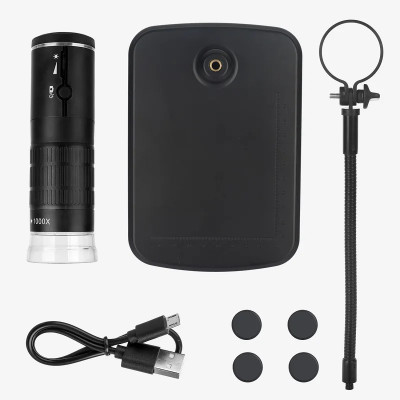 ROGTZ Kính Hiển Vi Phóng Đại 50-1000x Kết Nối Wifi/Có Dây Dùng Cho Điện Thoại, PC Độ Phân Giải 1080P Với 8 Đèn Led Trợ Sáng. WiFi Digital Microscope HD1080P 1000X USB Microscope 8 LED Wireless Portable Electronic Camera for Smartphone - Hàng Chính Hãng