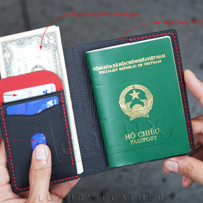 Ví Đựng Hộ Chiếu Da Epsom Handmade Lealux Passport Wallet