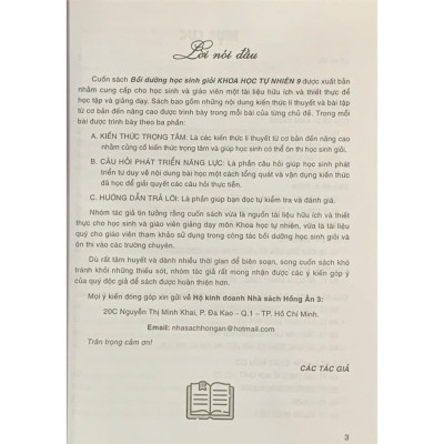 Bồi dưỡng học sinh giỏi Khoa Học Tự Nhiên 9 ( Dùng chung cho các bộ SGK hiện hành) (HA-MK)