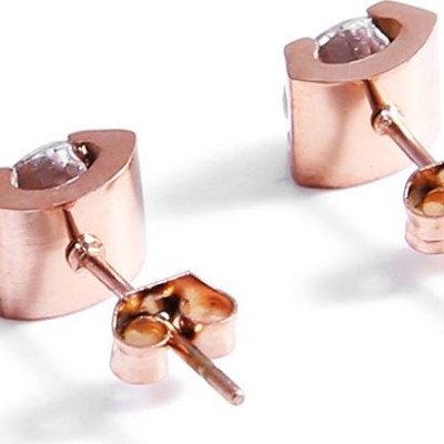 Bông tai Titan đính đá BT243 - Màu Đồng (2 chiếc)