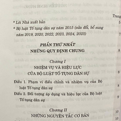 Bộ Luật Tố Tụng Dân Sự Năm 2015 ( Sửa Đổi, Bổ Sung Năm 2019, 2020, 2022, 2023, 2024, 2025 )