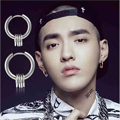 Bông tai Titan cool ngầu 1 đôi dáng tròn kinh điển