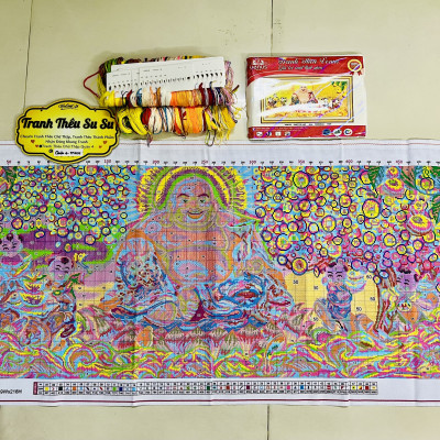 Tranh thêu kín Phật di lặc vs8153, kt 130 x 60 cm