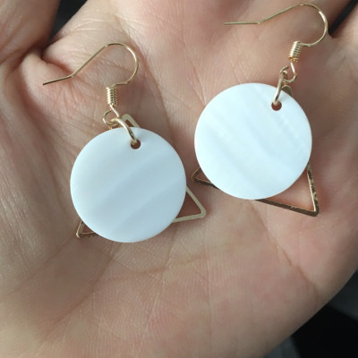 Bông tai nữ tam giác phối hình tròn cá tính BT112