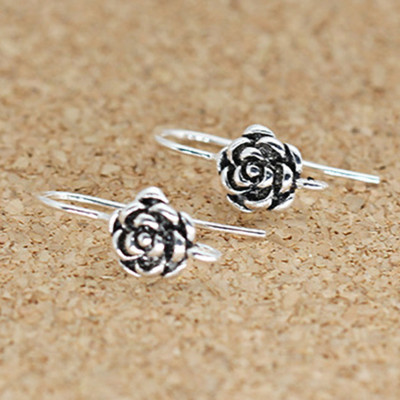 Combo 2 cái móc bông tai hoa bạc thái - Ngọc Quý Gemstones