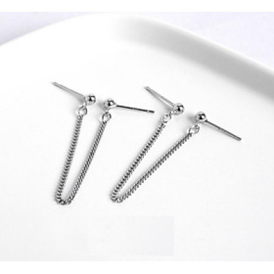 Đôi bông tai unisex xích đơn gai ấu basic