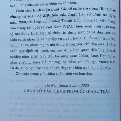 Bình luận Luật Các tổ chức tín dụng năm 2024