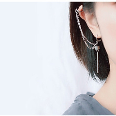 Bông tai xích chữ U lồng ba lớp phong cách Châu Âu cá tính thần thái