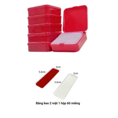 Hộp 60 Miếng Keo Dính Trong Suốt 2 Mặt Tiện Dụng, Băng Dính Trong Suốt Cố Định Đồ Vật, Có Thể Tái Sử Dụng, Tiện Ích Trong Gia Đình. TakyHome 6006