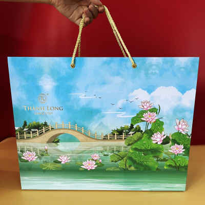 Hộp bánh trung thu cao cấp tráng gương 2 trứng 220g - Trường Phúc - Thành Long - 880G - TẶNG 1 HỘP TRÀ - Việt Nam