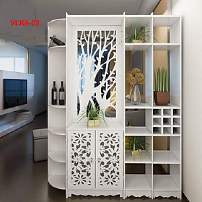 Vách Ngăn Liền Kệ Họa Tiết Hiện Đại ( 1 Vách 3 Kệ) VLK4-03 - Nội thất lắp ráp Viendong Adv