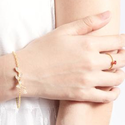 Nhẫn bạc cho nữ đai xoắn đá đỏ đẹp Gix Jewel N15