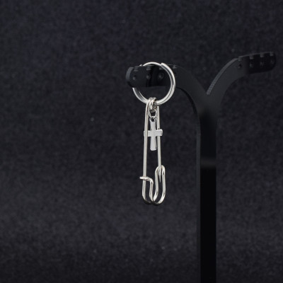 Bông tai nam thần độc lạ cool ngầu họa tiết chữ thập nhỏ