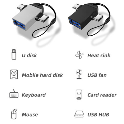 Đầu Chuyển Đổi OTG Cổng Type-C Sang USB 3.0 - Chất Liệu Vỏ Kim Loại Cáp OTG USB Type C to USB 3.0 Đầu Chuyển Đổi USB OTG Type C Tốc Độ Cao Tương Thích Với Điện Thoại Máy Tính Type C Micro Usb sang Usb 3.0 cao cấp tiện dụng Hàng Nhập Khẩu