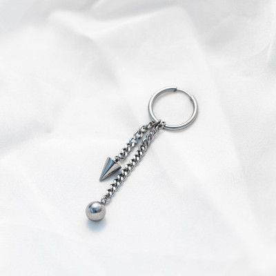 Bông tai tròn thả họa tiết hình học bắt mắt