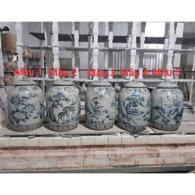 Trạp đựng gạo, bình đựng nước men rạn cổ (nhiều họa tiết)