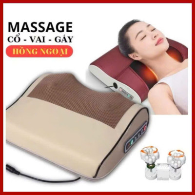 Gối Massajge Hồng Ngoại Cổ Vai Gáy 20 Bi Cao Cấp Loại Xịn – Thư Giãn, Giảm Đau Mỏi Toàn Thâjn, , ĐÈN TRANG TRÍ
