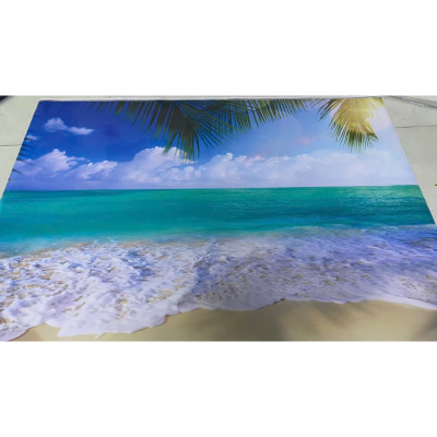 (HCM)Tranh dán tường 3d cảnh biển trang trí phòng khách, phòng ngủ, hành lang tích hợp sẵn keo