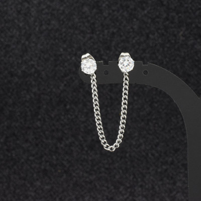 Bông tai nam nữ xích đính mắt đá bí ẩn cuốn hút