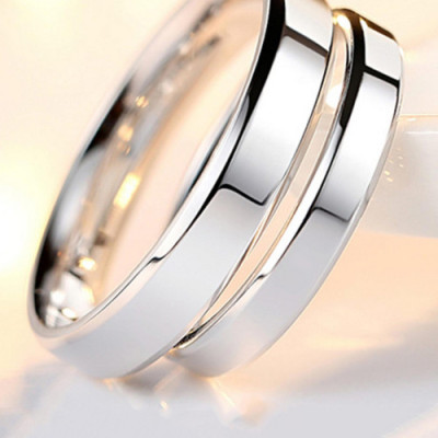 Nhẫn cặp trơn màu bạc NC124 - Size 8